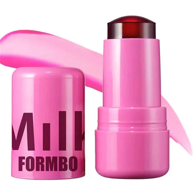 3-in-1 Milk Jelly Tint Facial Blusher Wand Moisturized Long Lasting Matte Rouge Cheek Contour Lipstick Sticker Beauty Makeup