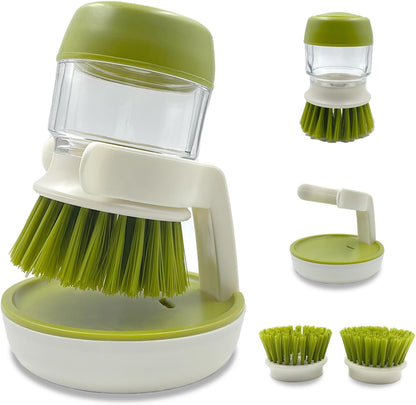 Spazzola Lavapiatti con Dosatore di Sapone – Spazzola 2-in-1 con Supporto Scolapiatti