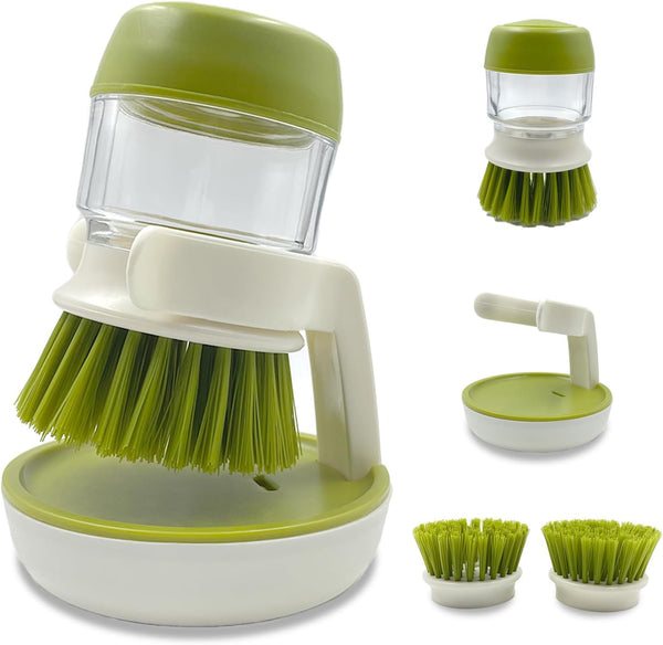 Spazzola Lavapiatti con Dosatore di Sapone – Spazzola 2-in-1 con Supporto Scolapiatti