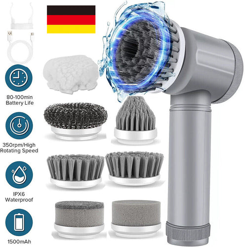 Spazzola Elettrica Ricaricabile Senza Fili – Spin Scrubber per una Pulizia Profonda